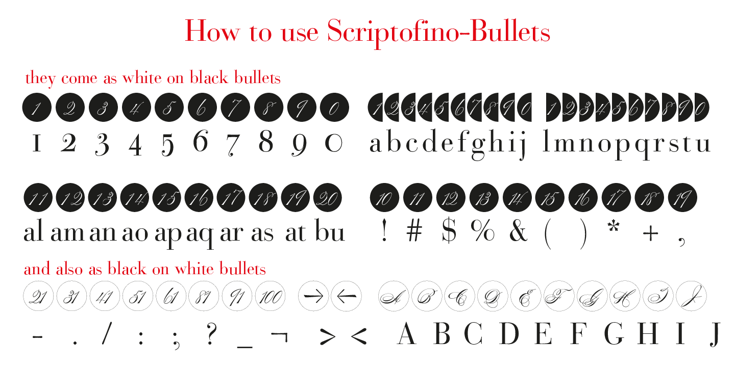 Пример шрифта Bullets #2